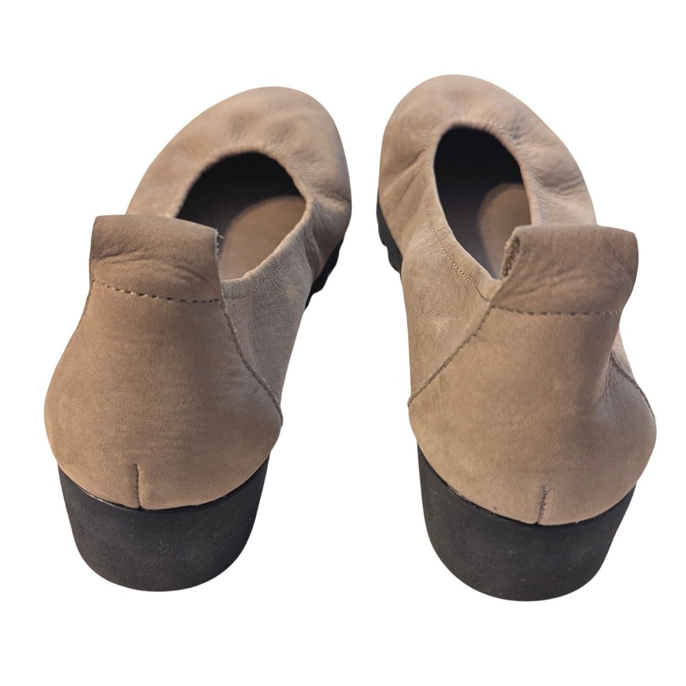 Aetrex Women's 8.5 Brianna Ballet Flats Taupe Brown Leather Orthotic Slip-On - Picture 4 of 8